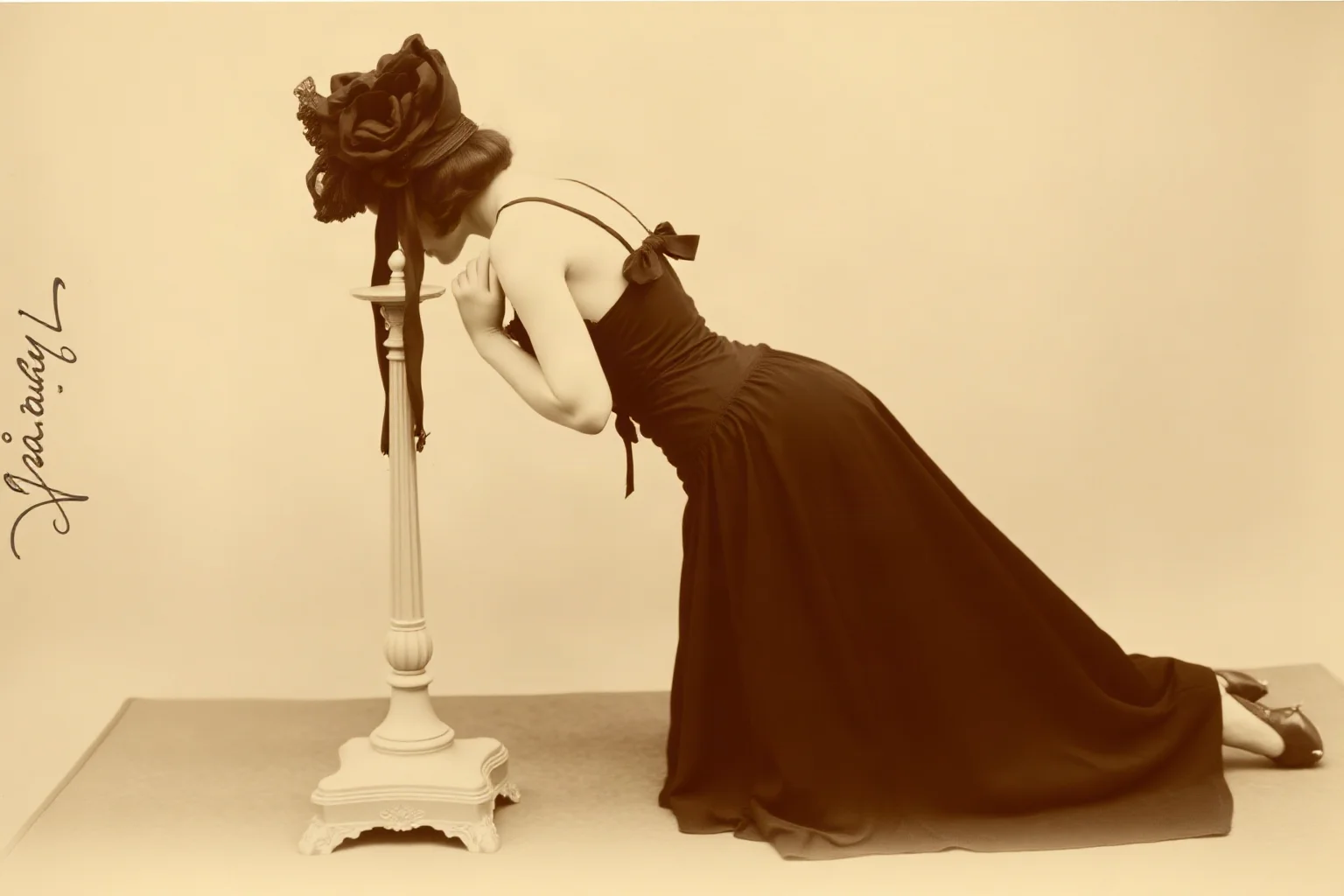 A tall British woman from the 1890s-1900s showing curvature of the spine from rapid growth
