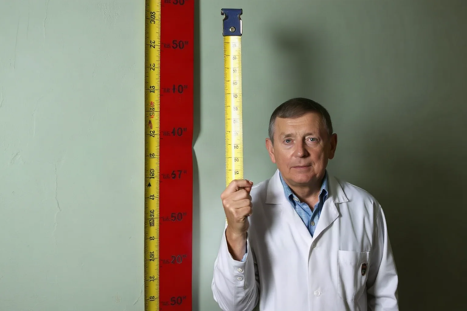 A tall Ukrainian veterinarian informally measured as one of history's tallest, declined official verification