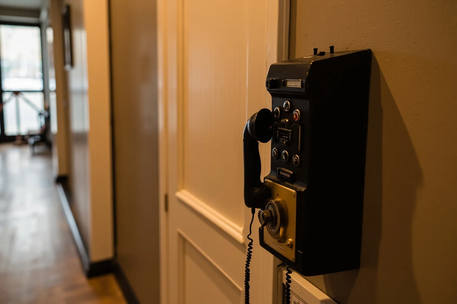 22 Things Every American Home Had in the 1920s 10 A vintage 1920s wall-mounted telephone with a hand crank in a home hallway
