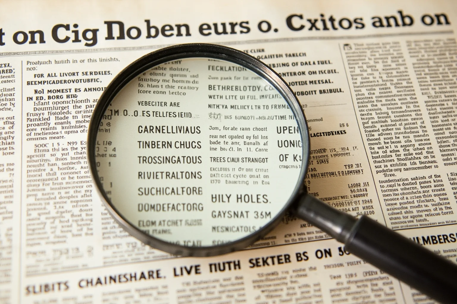 A vintage 1970s newspaper classified ad section with a magnifying glass, representing a call for study volunteers