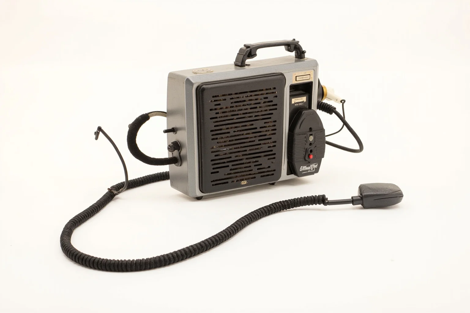 A vintage-style radio and headset with an abstract code pattern, symbolizing the Navajo code talkers