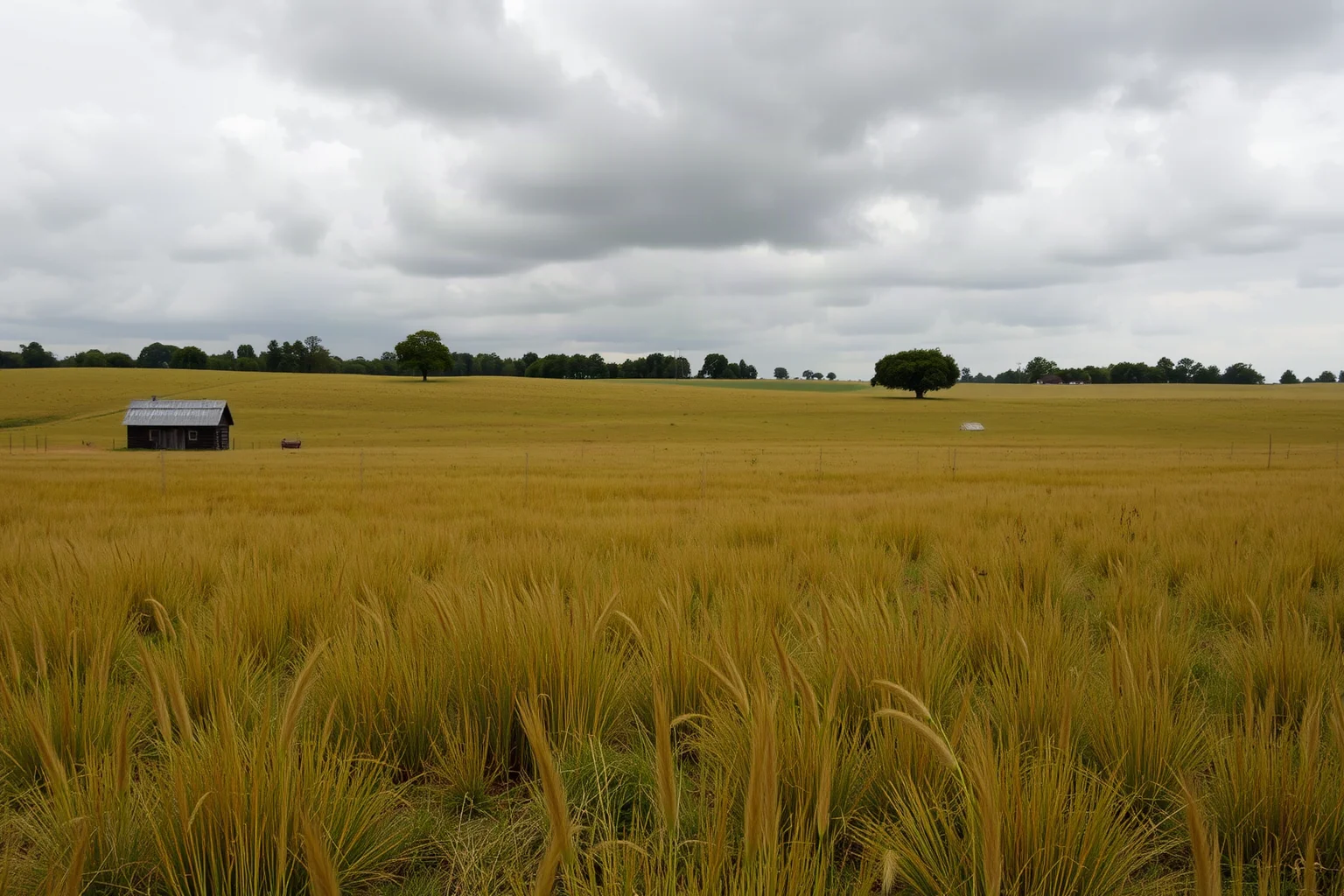 A weathered plantation field under a heavy sky, somber historical illustration without depicting identifiable people
