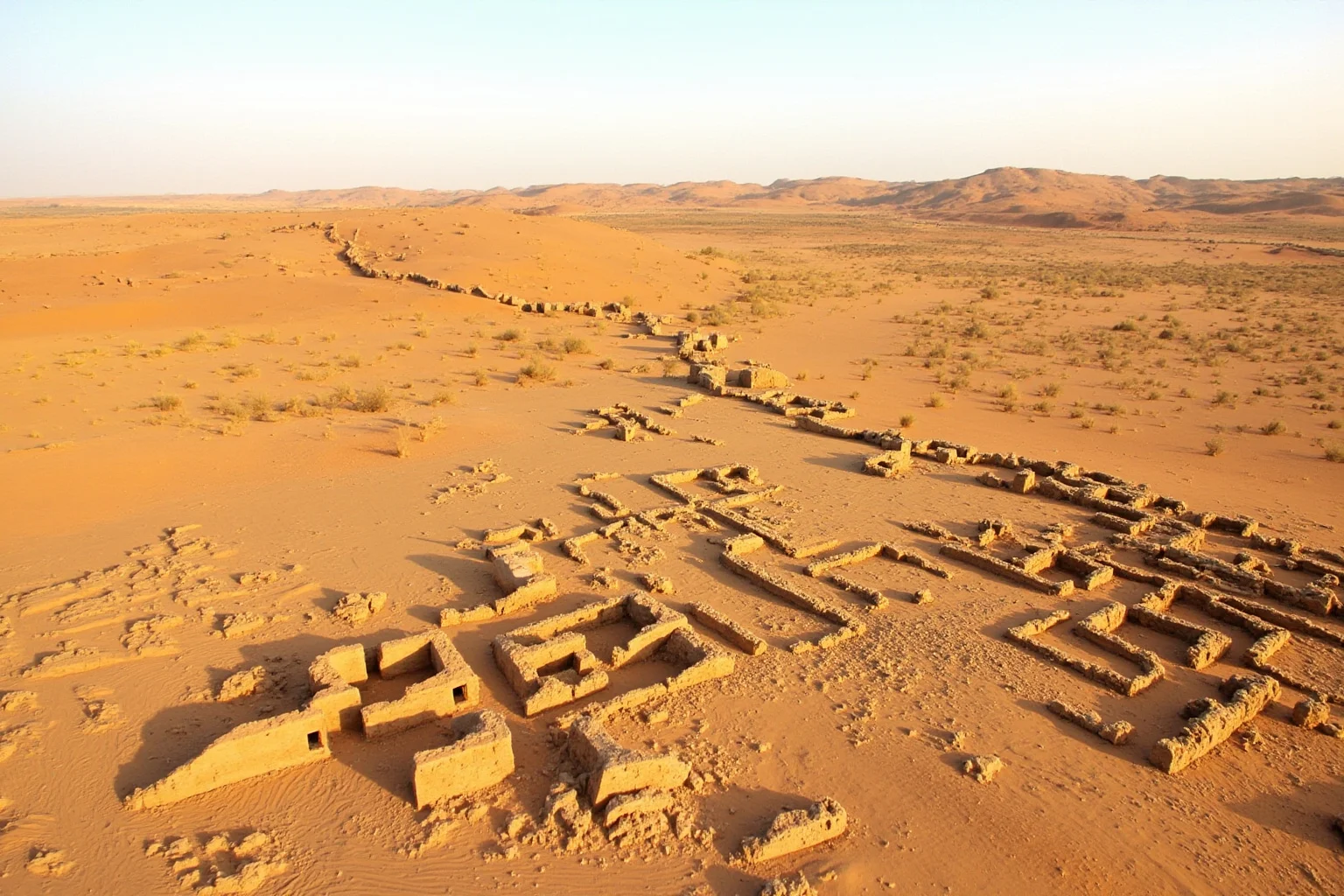 Empires That Fell Slowly—and 20 That Collapsed Overnight 11 A West African desert caravan route with fading trade city ruins symbolizing Mali's decline