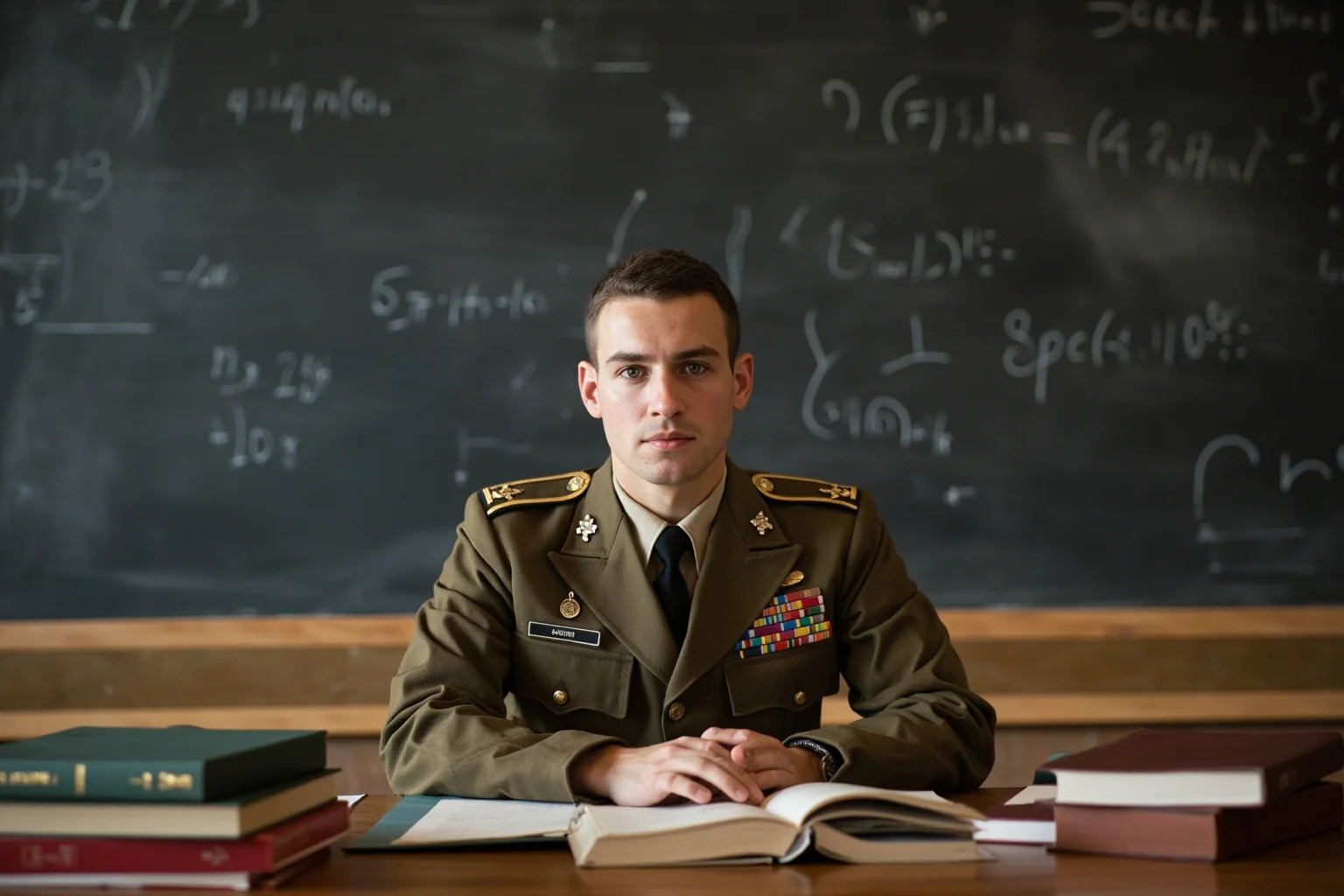 Facts About Ulysses S. Grant: 20 Facts and 10 Misconceptions Busted 6 A West Point cadet sitting at a desk surrounded by mathematics textbooks and equations on a chalkboard