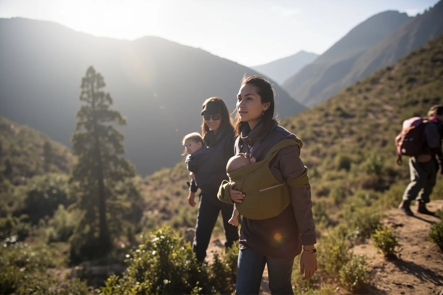 22 Inspiring Stories From Native American History 5 A young Indigenous woman with an infant carrier walking alongside an exploration party through mountainous wilderness