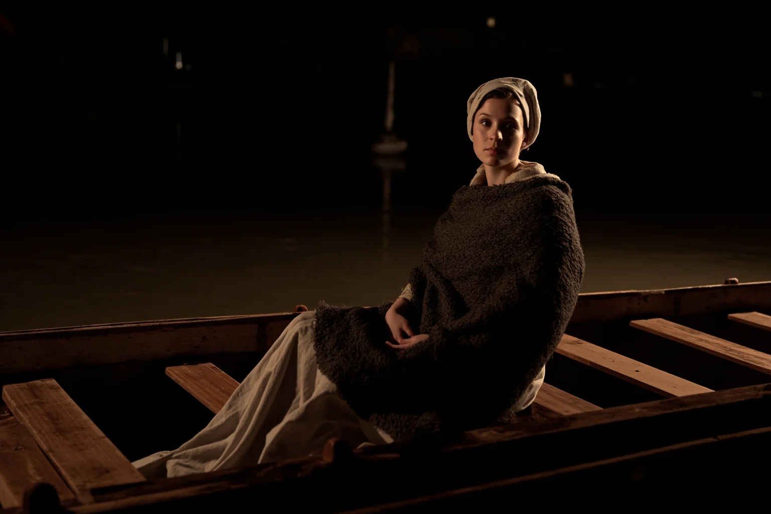 Historical Figures Who Boarded the Titanic — And 10 Who Didn't Survive 10 A young pregnant Edwardian woman wrapped in a blanket sitting in a wooden lifeboat at night