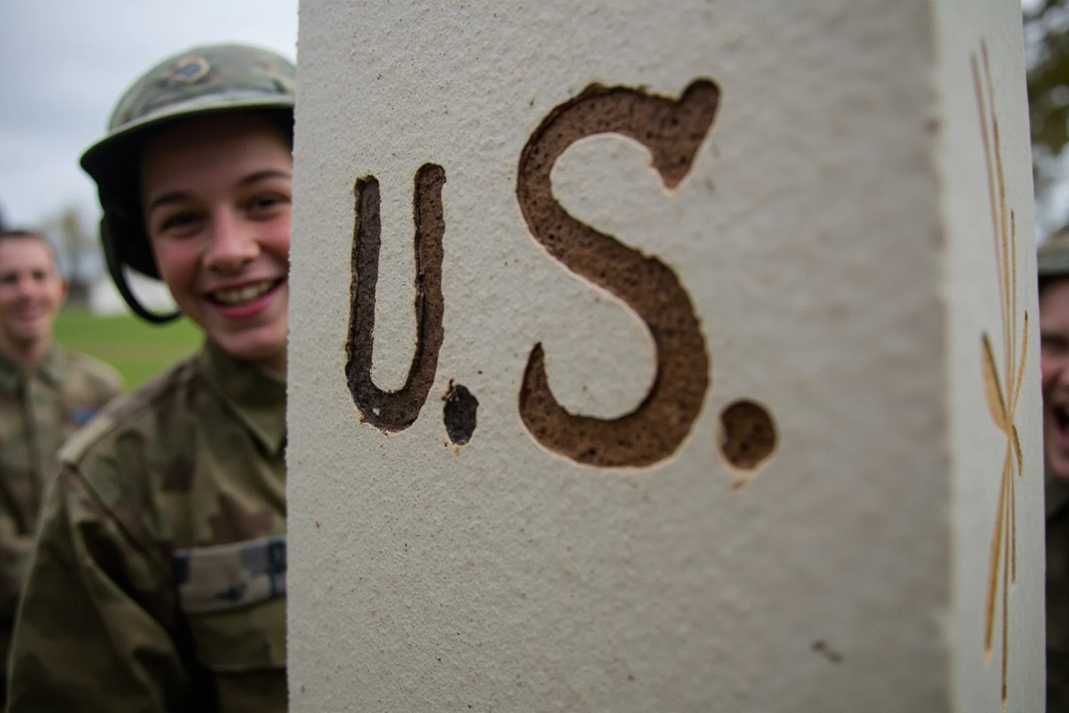 Facts About Ulysses S. Grant: 20 Facts and 10 Misconceptions Busted 5 A young soldier's initials 'U.S.' carved or written prominently, with other cadets laughing in the background