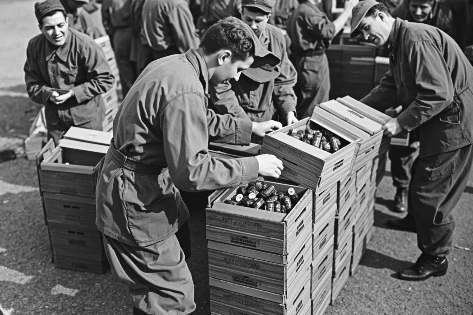The Evolution of World War 1 Rations: 24 Facts About Food, Trenches, and Rationing 16 American soldiers unpacking tins of corned beef and chocolate from supply crates arriving in 1917
