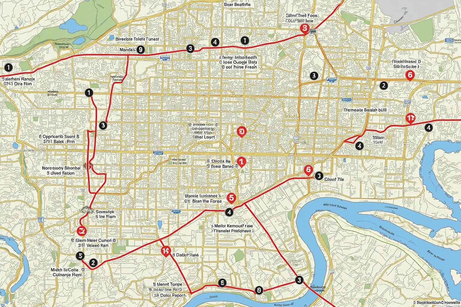 Mardi Gras Krewes: How Parades Turned Into Power And Pop Culture 19 An aerial-style illustration of a sprawling city map with multiple parade routes marked across it