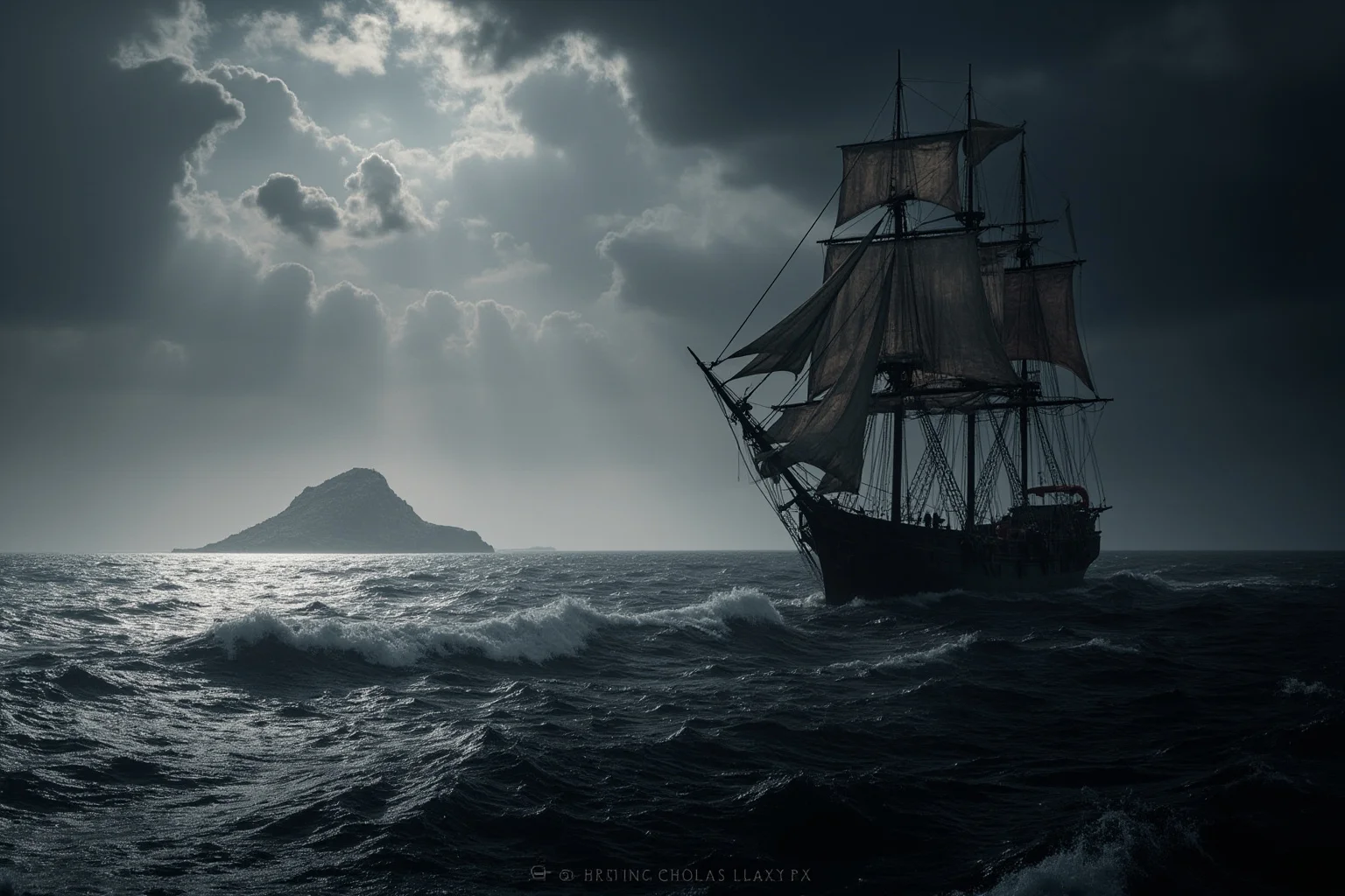 22 of the Greatest Comeback Stories in History 11 An ancient Mediterranean sailing ship silhouetted against a stormy sea, with a distant island in view