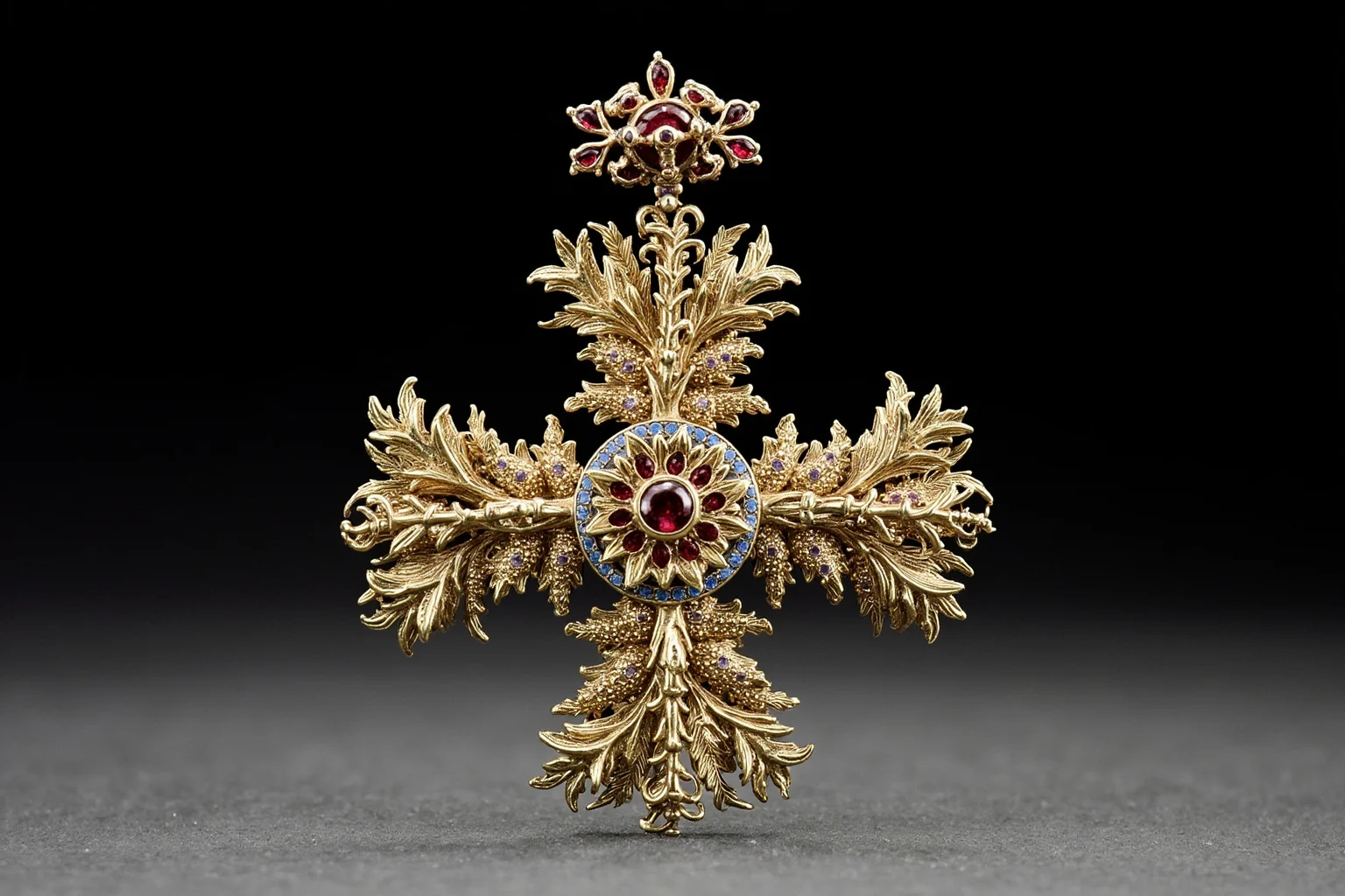 Highest Military Decorations: 20 Rare and Obsolete Medals You'll Never See Again 6 An elaborate jeweled cross medal with oak leaf clusters and small gemstones, displayed dramatically to suggest extreme rarity