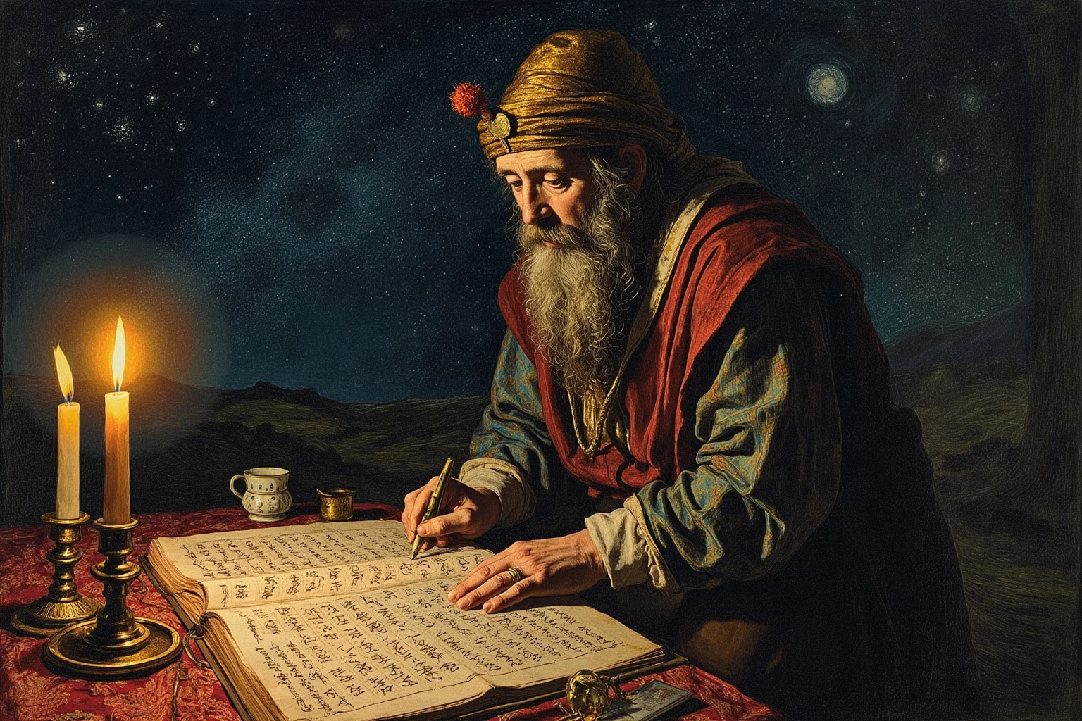 Why The Year 536 May Have Been The Worst Year In History 8 An illustrated ancient scribe writing by candlelight, describing a strange dim sky, historical manuscript style