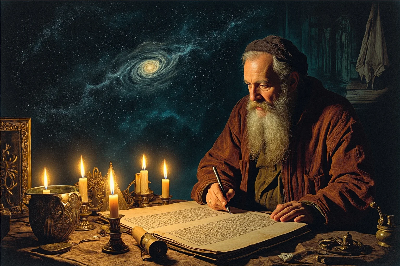 Why The Year 536 May Have Been The Worst Year In History 12 An illustrated ancient scribe writing by candlelight, describing a strange dim sky, historical manuscript style