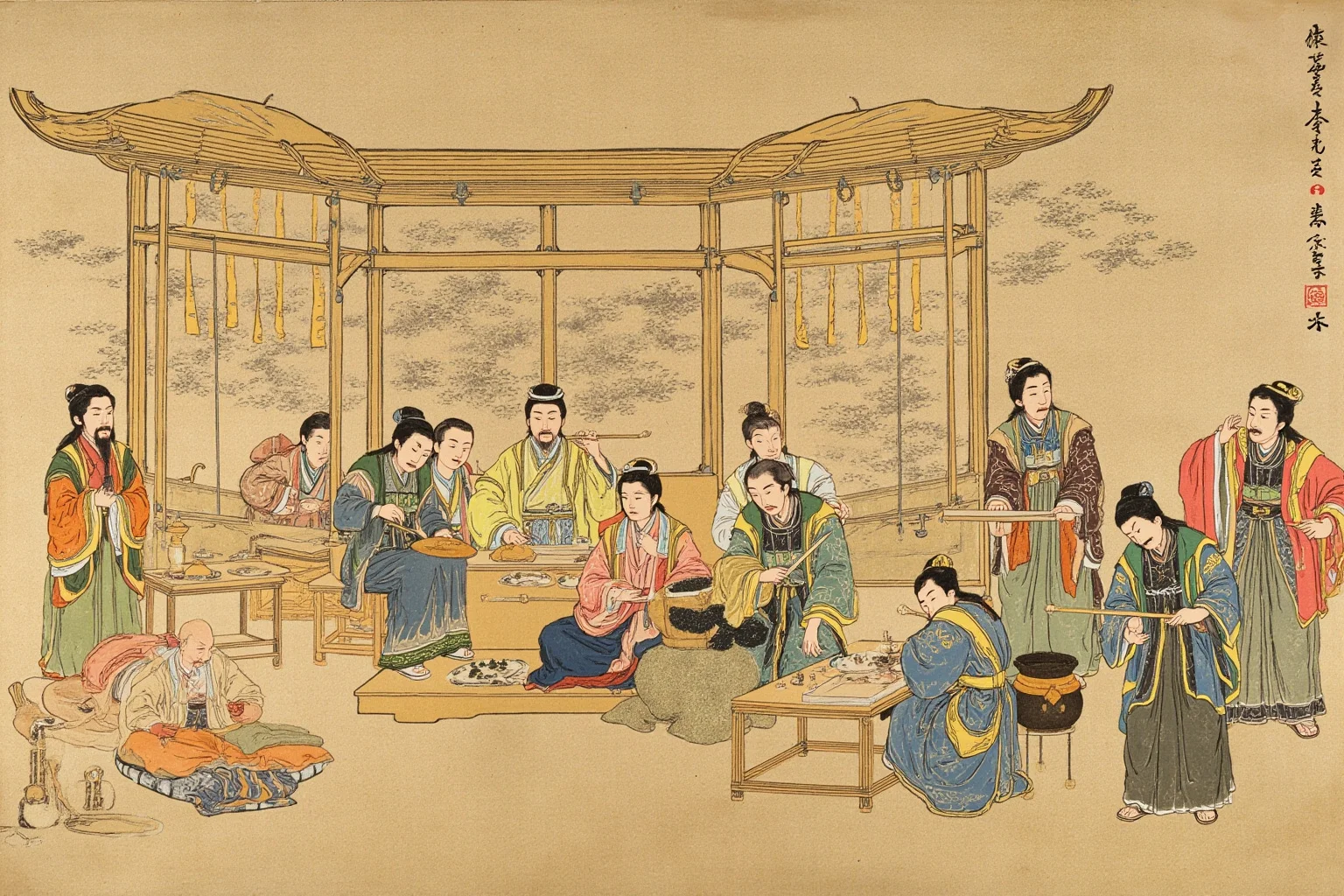 25 Little-Known Facts About Genghis Khan, the Brutal Ruler 21 An illustration of artisans and scholars working in a workshop under Mongol-era patronage