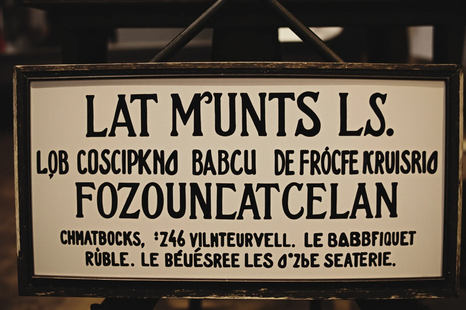 The Strange History Of The Poison Apple 19 An old French grocery signboard with elegant lettering reading a fruit's poetic nickname, styled vintage