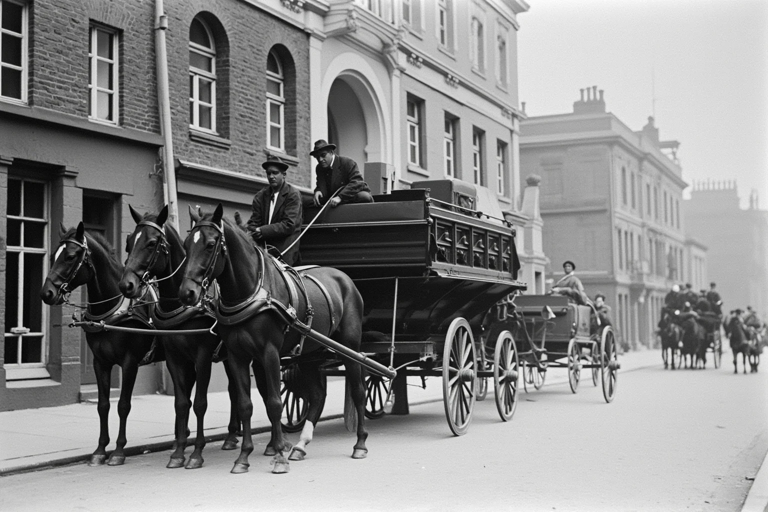 23 Facts About Hetty Green, the Billionaire Who Lived Like a Beggar 12 An old horse-drawn carriage loaded with luggage moving between boarding houses in a 19th-century city street