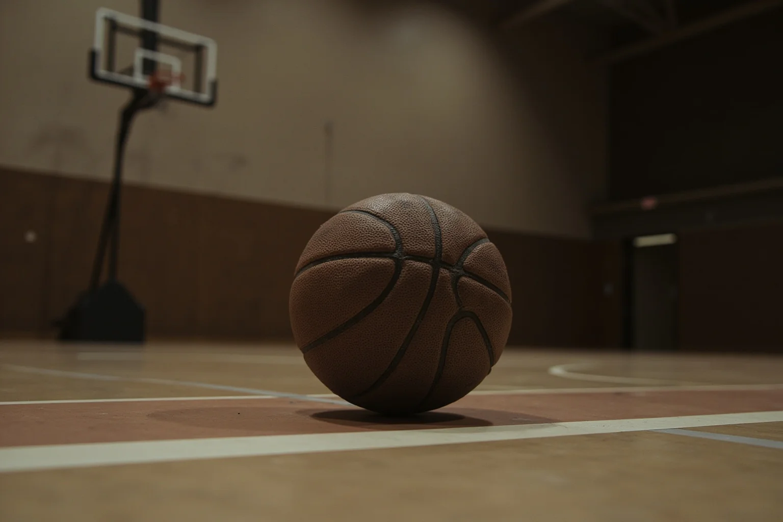 Longest Championship Droughts In Sport History 13 An old wooden basketball hoop and a dusty 1950s-style basketball resting in an empty gym, symbolic illustration