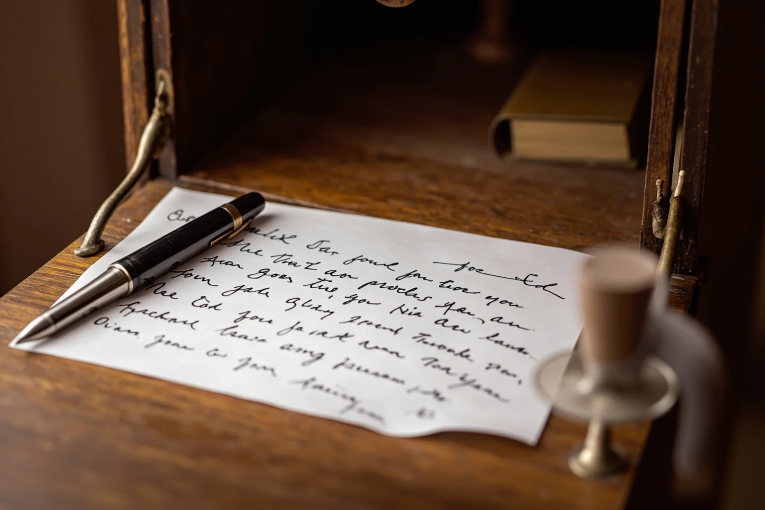 Words of Wisdom: 20 of Albert Einstein's Greatest Quotes 3 An old wooden desk with a fountain pen and handwritten letter, evoking a father writing advice to his son