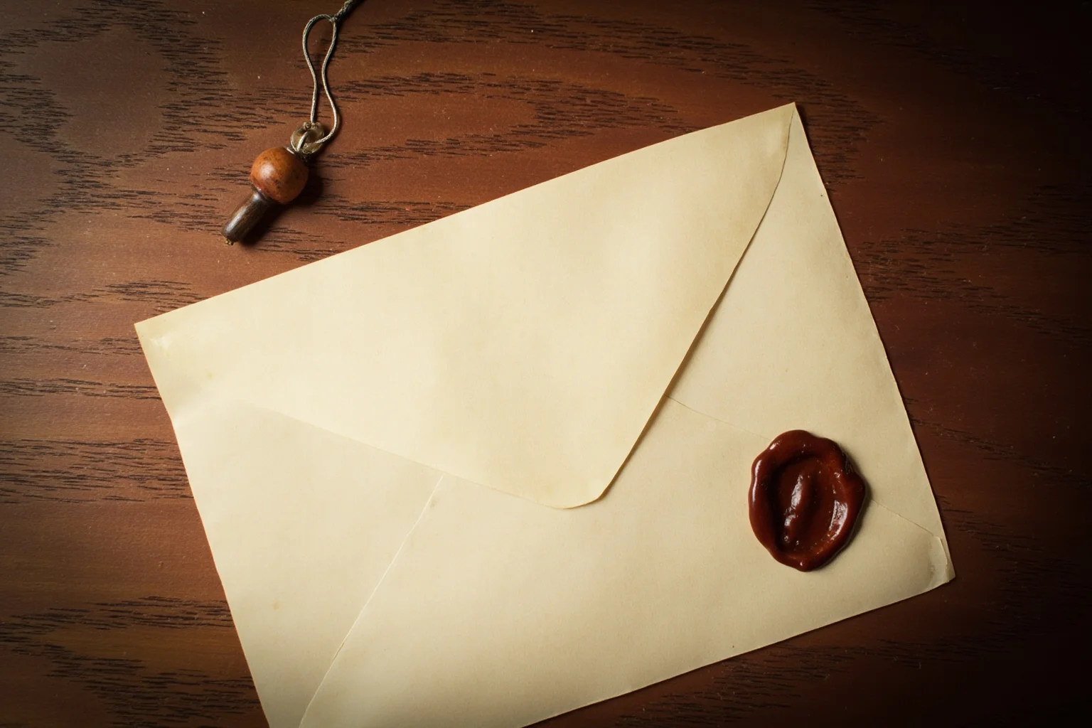 Words of Wisdom: 20 of Albert Einstein's Greatest Quotes 18 An open old letter with a wax seal on a wooden table, symbolizing personal correspondence and humility