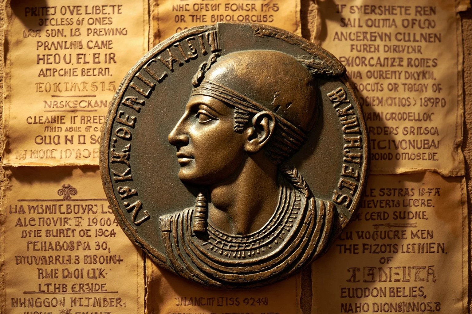 20 of History's Most Infamous 'Ugly' Figures — Myth vs. Reality 20 Ancient Egyptian ruler with strong aquiline nose and firm jaw on coin portrait, surrounded by Greek historians' scrolls praising wit and charisma