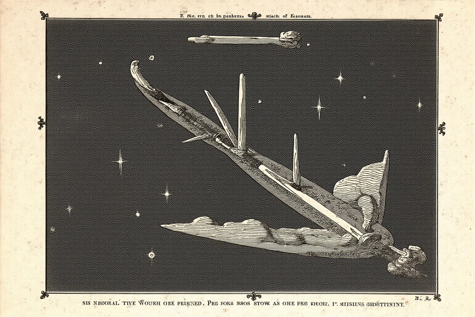 22 Famous Constellations With Fascinating Ancient Histories 22 Antique-style illustration of the obsolete Quadrans Muralis constellation depicted as a mural quadrant instrument among stars