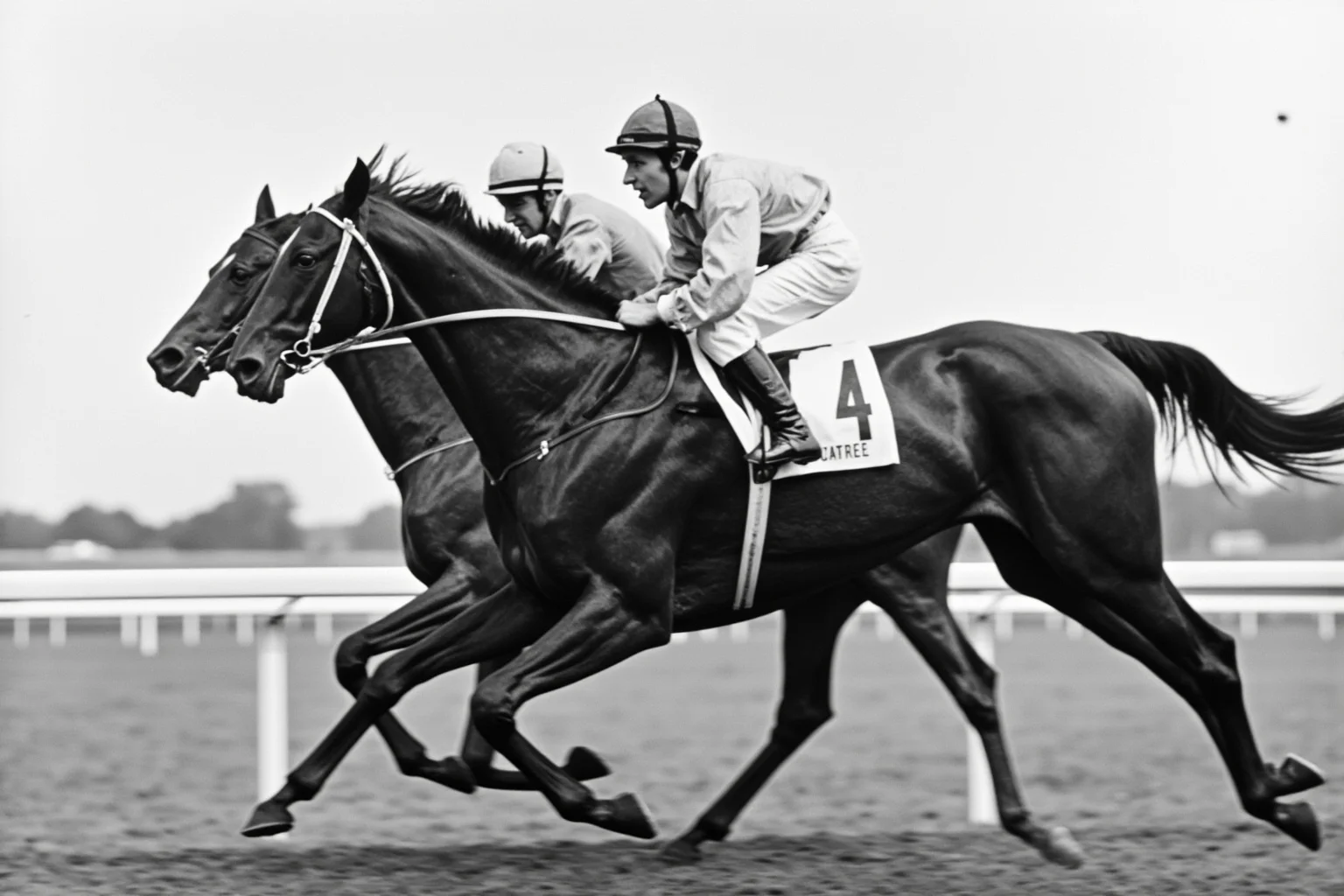 Famous Horses in History: 22 of the Most Legendary Names 14 Bay racehorse with Australian racing silks running at full gallop during 1930s racing event, powerful athletic build