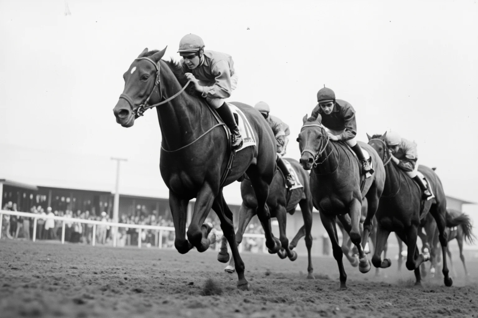 Famous Horses in History: 22 of the Most Legendary Names 13 Brown undersized racehorse with determined expression racing against a favored opponent during Great Depression era, 1930s racing photograph