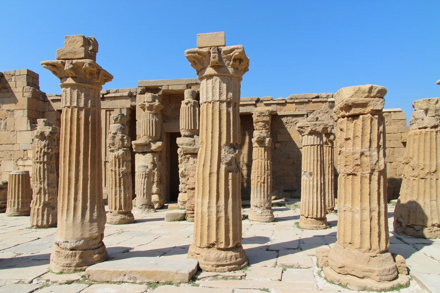 Ceremonial ruins of Persepolis with grand stone columns representing ancient Persian statehood
