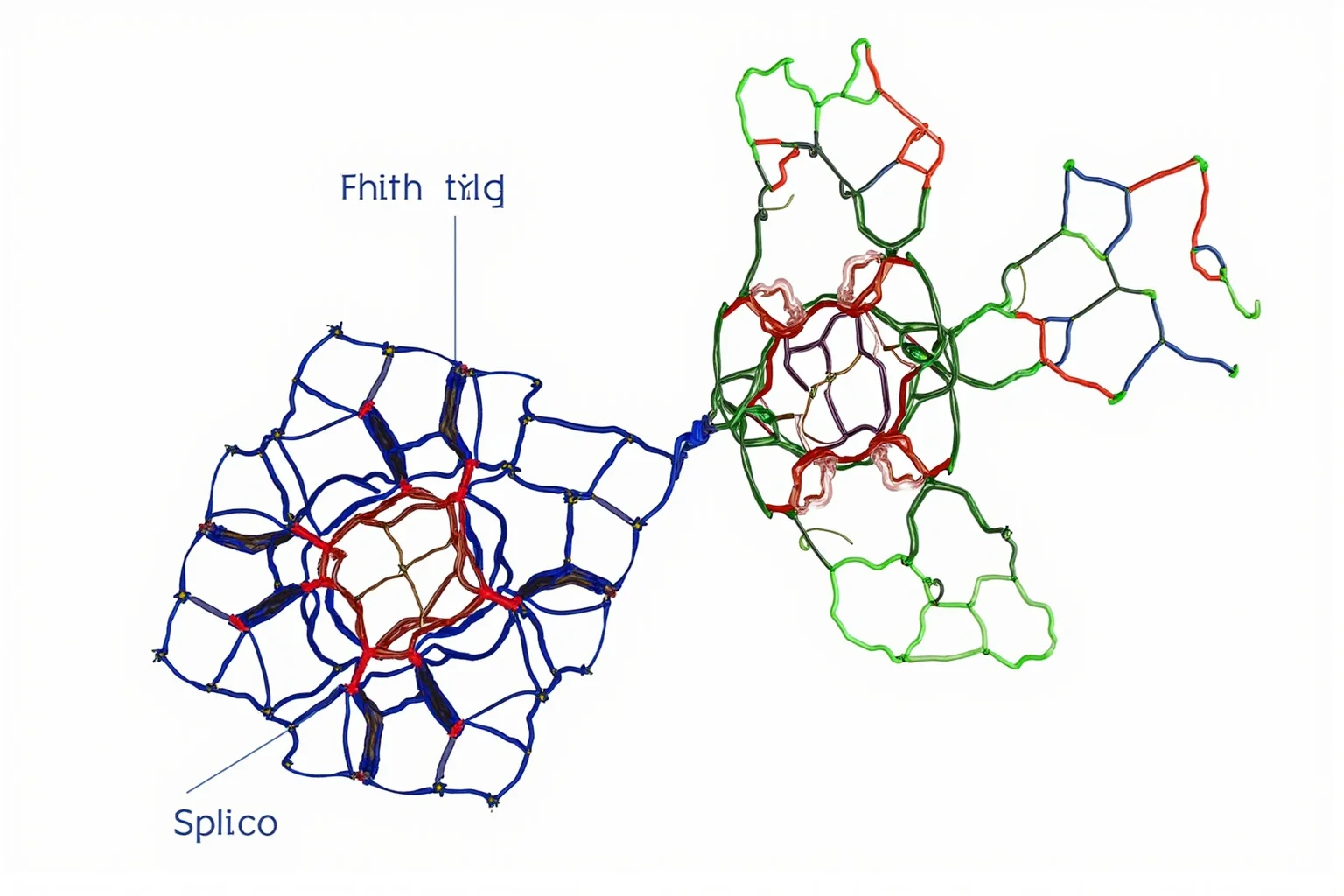Chemical molecular structure diagram of polymer fiber, scientific visualization