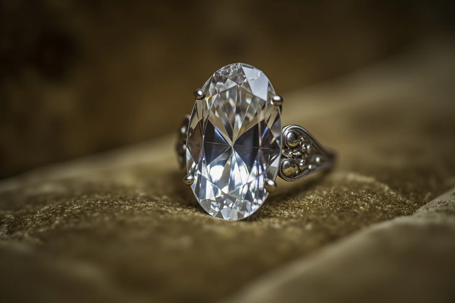 The Louvre Is No Stranger to Losing Millions: Inside the Museum's Biggest Heists 3 Close-up illustration of a large antique diamond resting on faded velvet, evoking a historic royal jewel collection