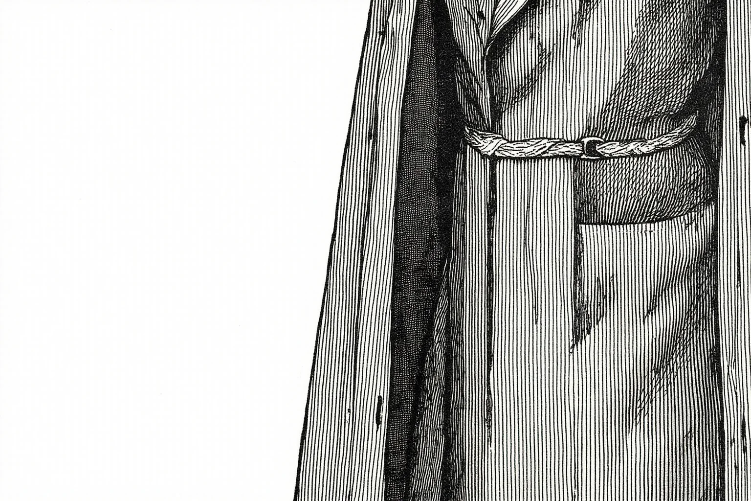 How an All-Female Gang Changed the Face of Crime in 19th Century London 6 Close-up illustration of a Victorian woman's long coat with hidden inner pockets, tailoring detail