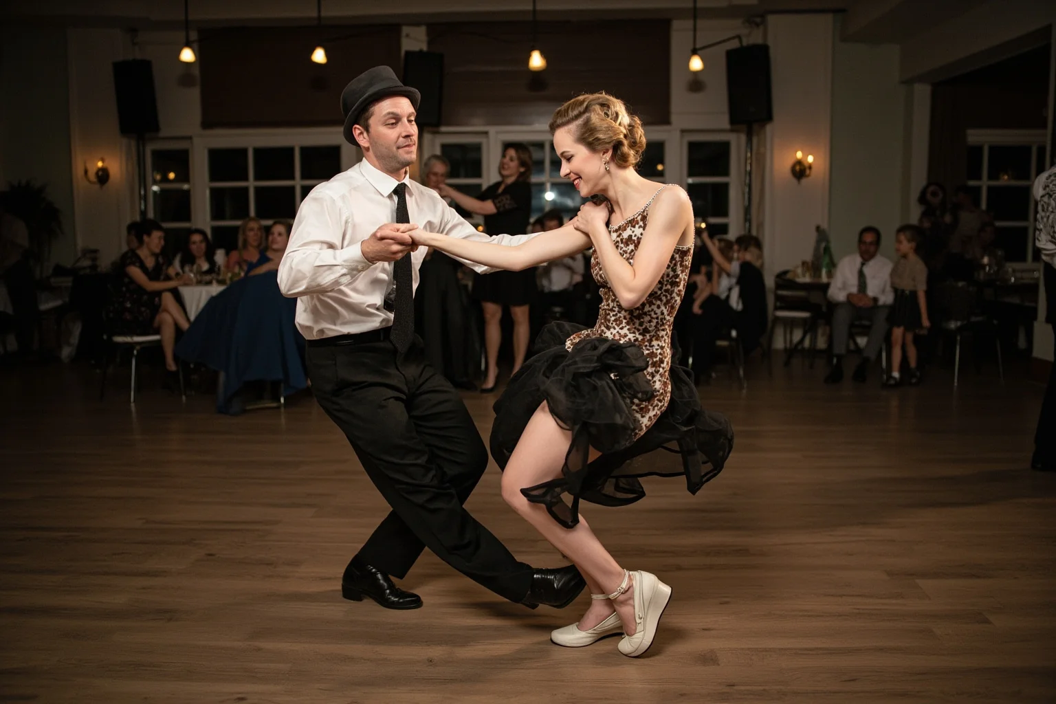 Biggest Fads Throughout American History 13 Couple dancing an energetic jitterbug swing move in a 1940s dance hall