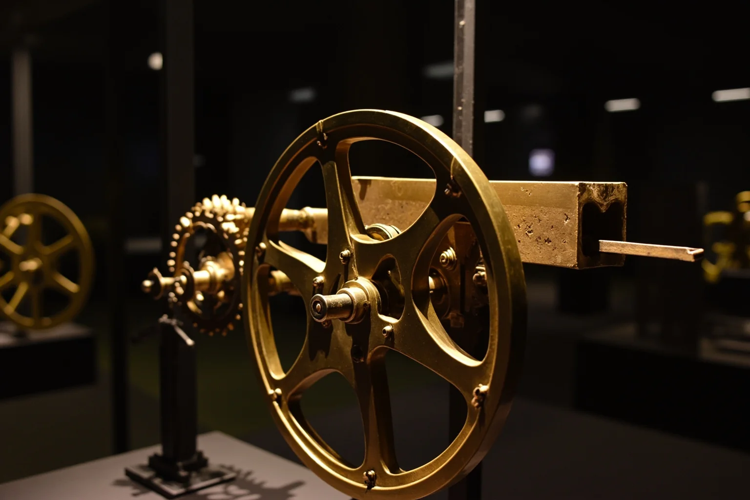 Proof of Time Travel? 20 Famous Photos, Notes, and Stories Fact-Checked 14 Detailed bronze gear mechanism artifact displayed under museum glass with dramatic lighting