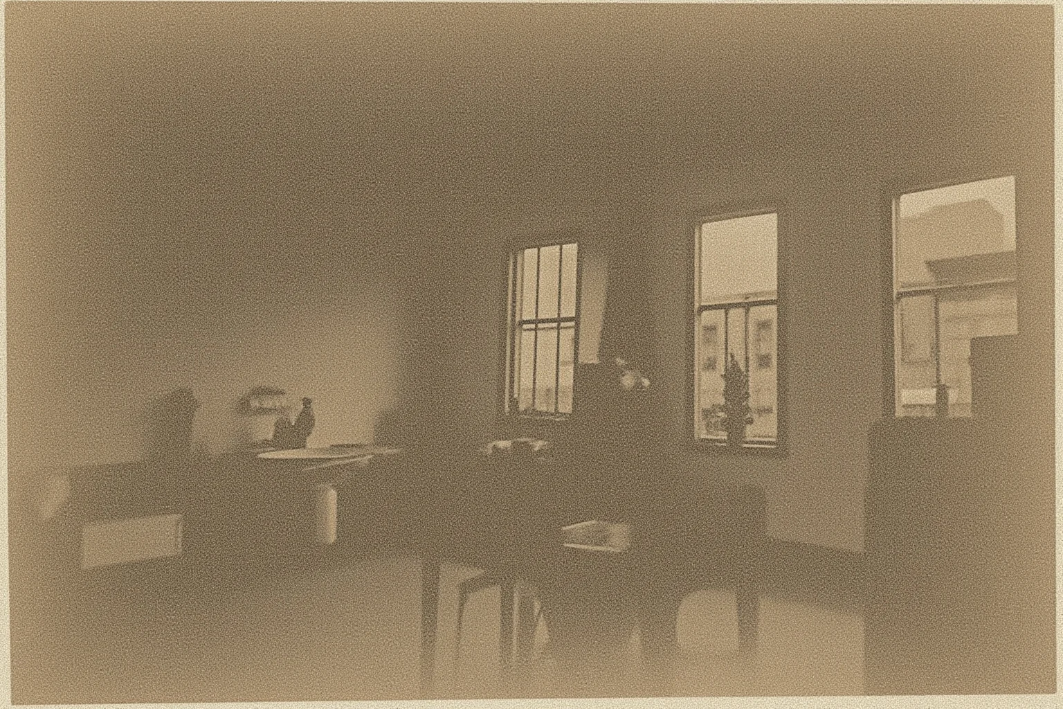 Early 1900s New York tenement kitchen with a cook working, muted sepia tones, historical illustration style