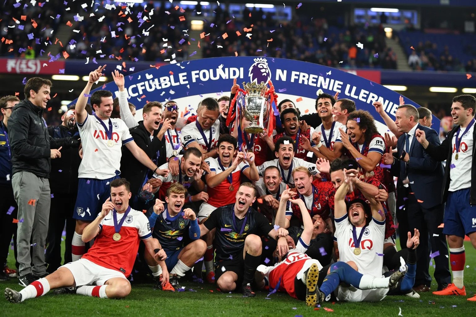 Biggest Blowouts in Sports History 22 English Premier League stadium celebration, an unlikely underdog soccer team lifting a trophy amid confetti