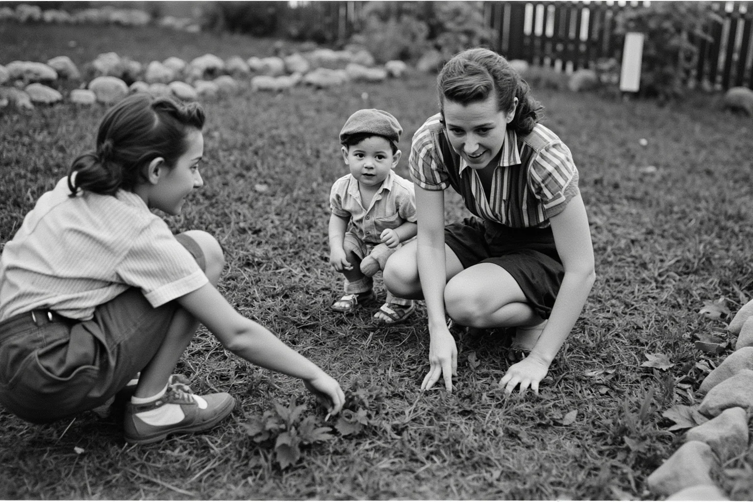 Biggest Fads Throughout American History 12 Family tending a backyard vegetable garden during the 1940s, patriotic wartime atmosphere