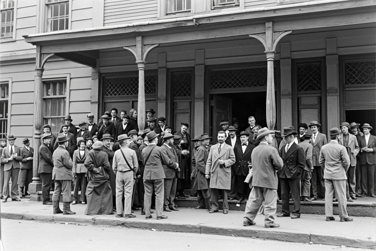 22 Lesser-Known Historical Events That No One Talks About 21 Gold Rush-era San Francisco street scene with a determined crowd of citizens gathered outside a wooden building