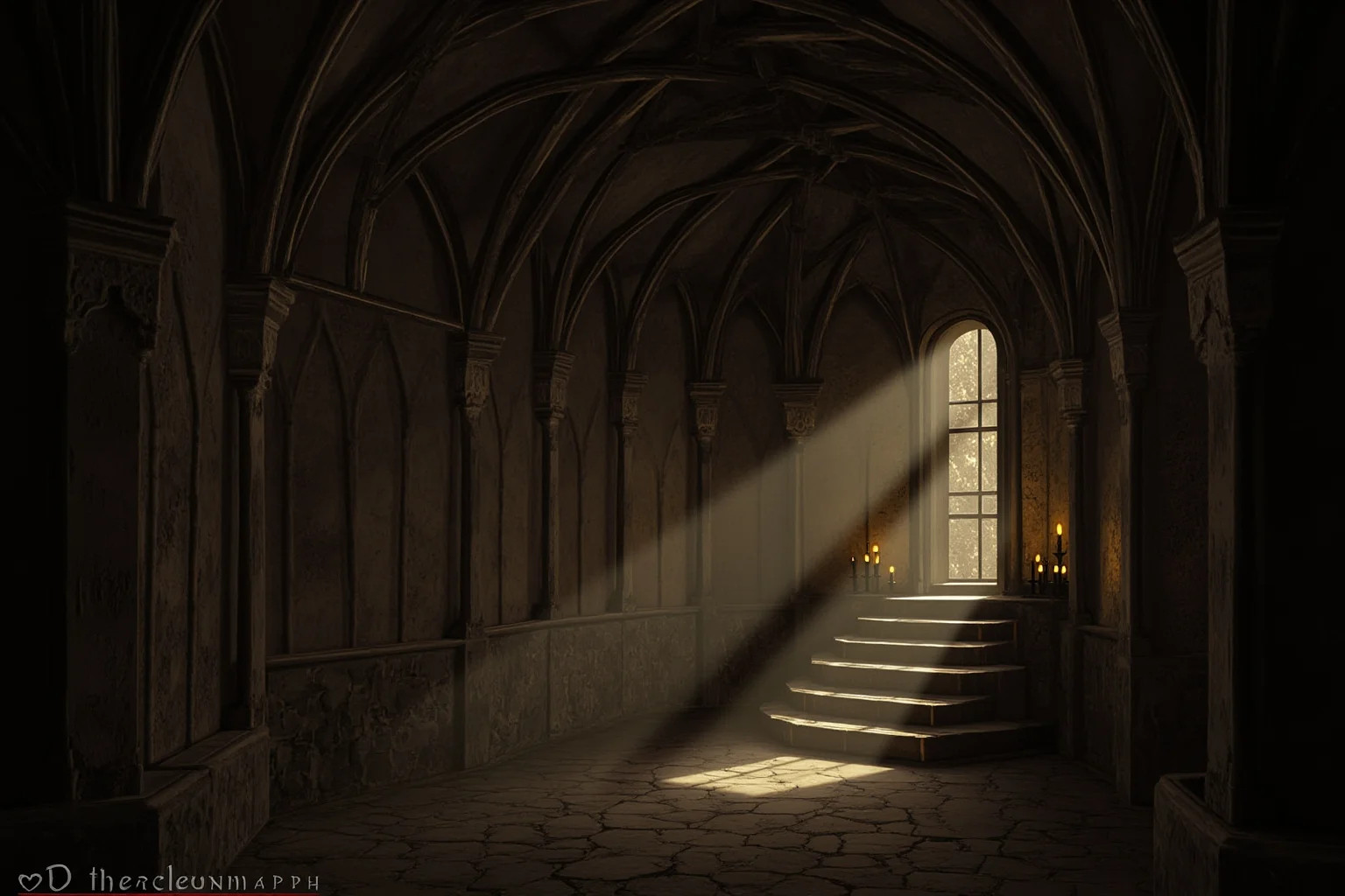22 Creepiest People in History (And the Truth Behind Their Legends) 3 Gothic Eastern European castle interior with candlelight and shadows, ominous historical painting style