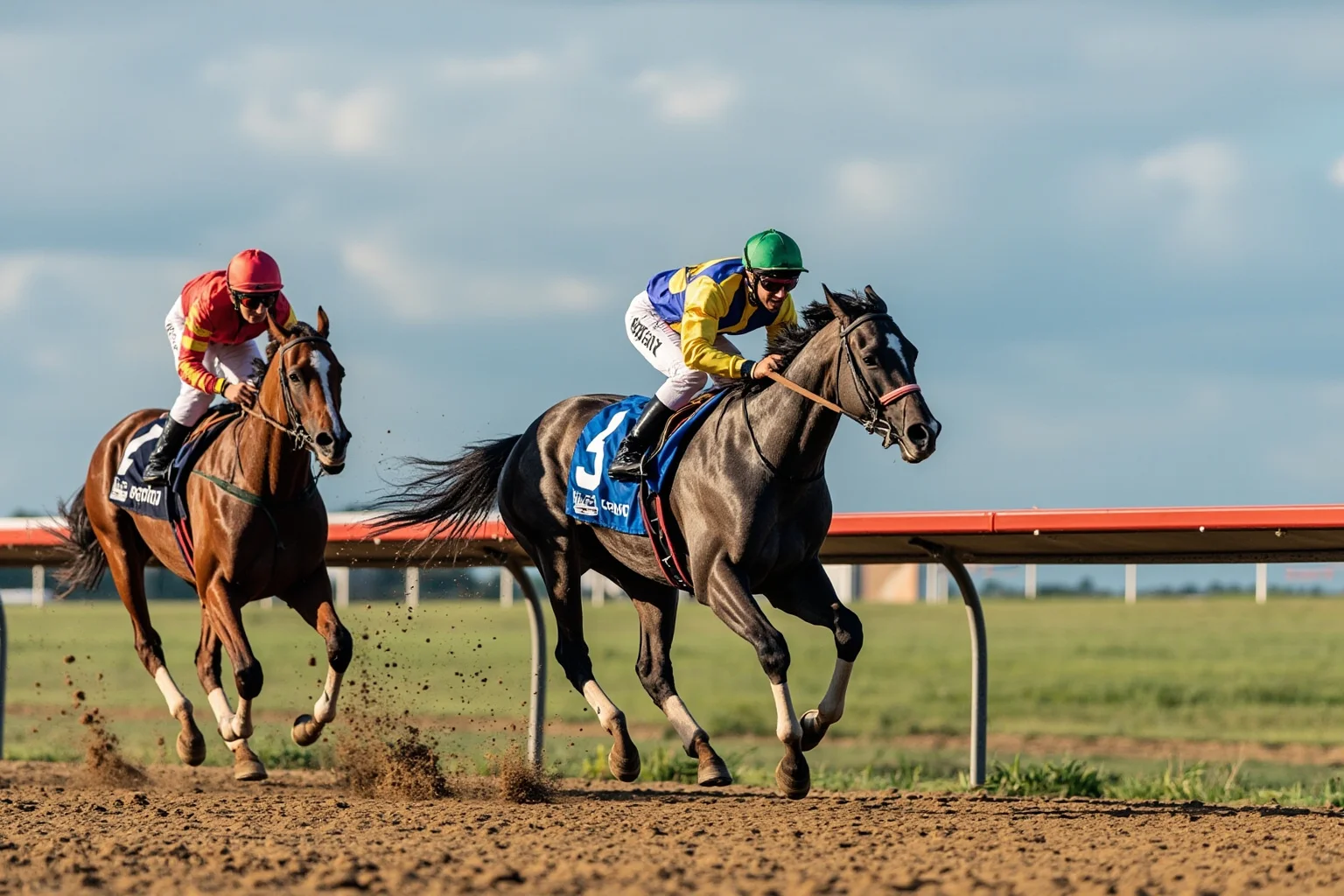 Famous Horses in History: 22 of the Most Legendary Names 16 Grey thoroughbred racehorse with jockey winning modern Triple Crown race on dirt track, contemporary sports photography