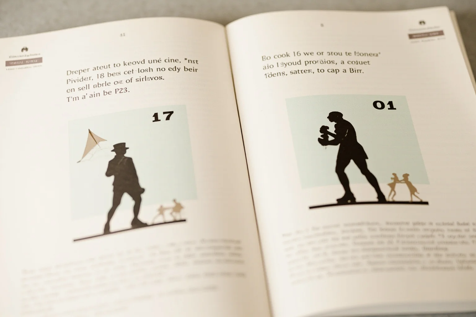 Illustrated calendar page marked January 17 with silhouettes of an 18th-century inventor with a kite and a 20th-century boxer in a fighting stance, editorial illustration style