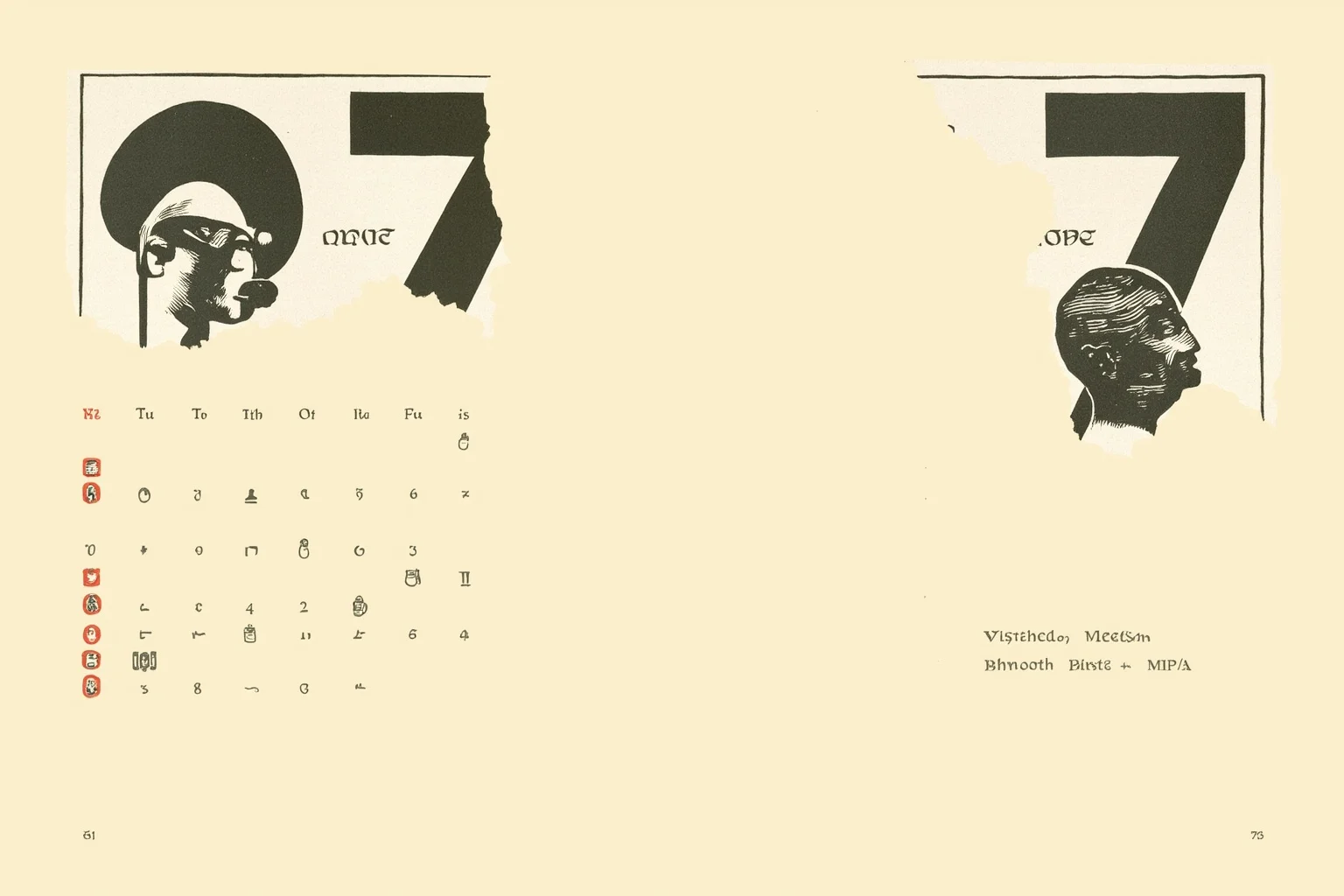 Illustrated calendar page marked October 27 with silhouettes of an early 1900s American politician and a mid-20th-century poet, minimal editorial art style