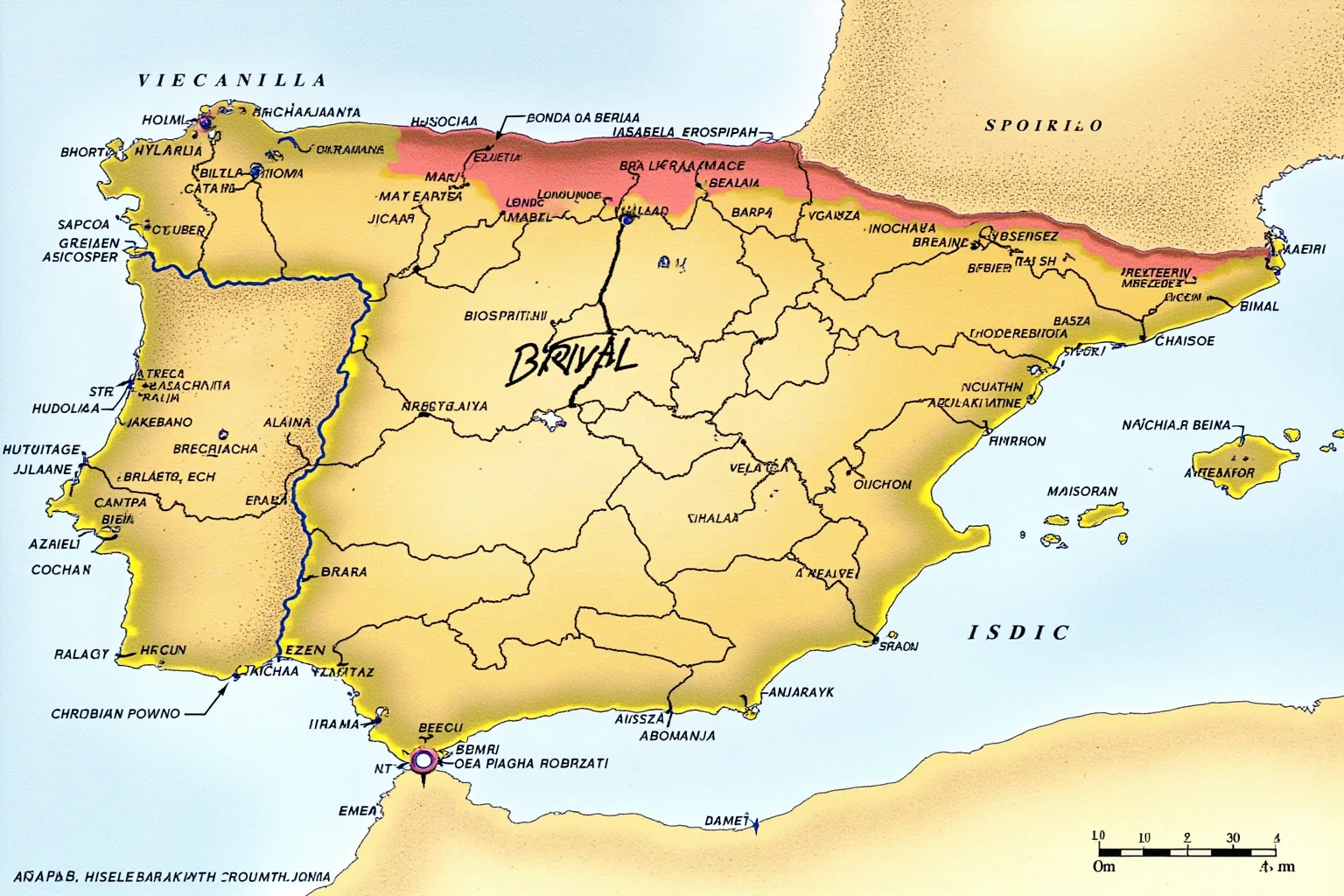 Wars That Lasted A Lot Longer Than You Thought 14 Illustrated map of medieval Iberia showing shifting borders between Christian and Muslim kingdoms over centuries