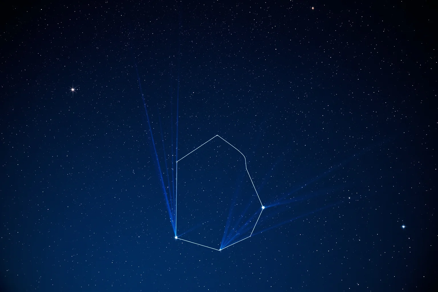 22 Famous Constellations With Fascinating Ancient Histories 7 Illustrated night sky map of the Perseus constellation with faint meteor streaks crossing behind the stars