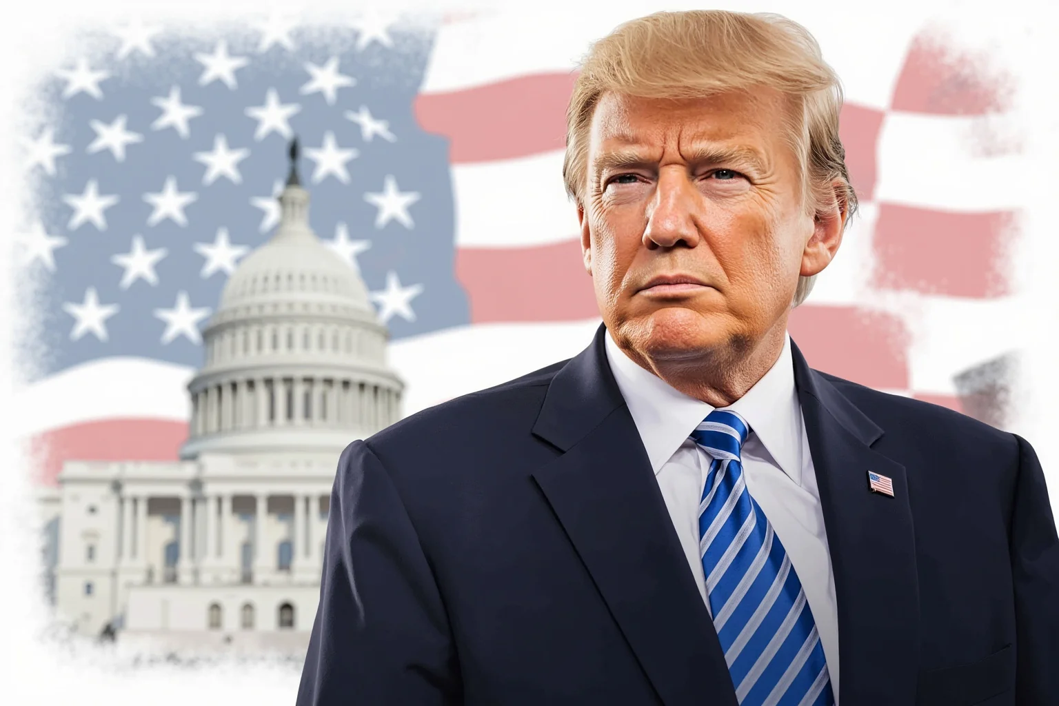 Most Influential US Presidents: A Ranked, Myth-Busting Guide 16 Illustrated portrait of a modern American president in a suit, with the U.S. Capitol building faintly in the background