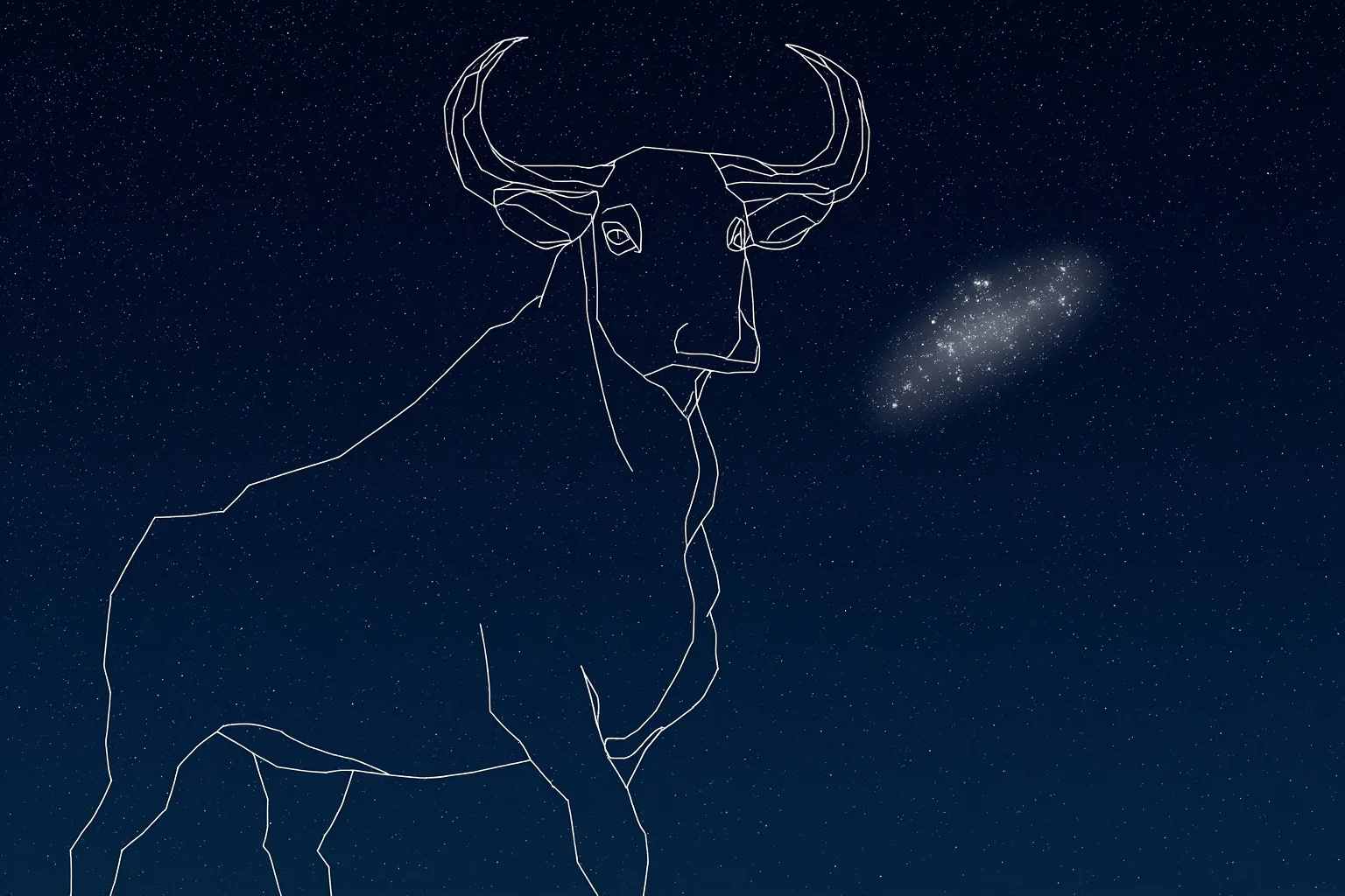 22 Famous Constellations With Fascinating Ancient Histories 11 Illustrated star map of Taurus constellation showing the bull's horns and the Pleiades cluster nearby
