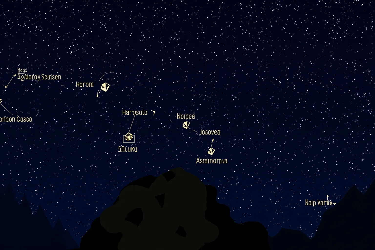 22 Famous Constellations With Fascinating Ancient Histories 3 Illustrated star map of Ursa Major, the Great Bear, with the Big Dipper stars highlighted against a night sky
