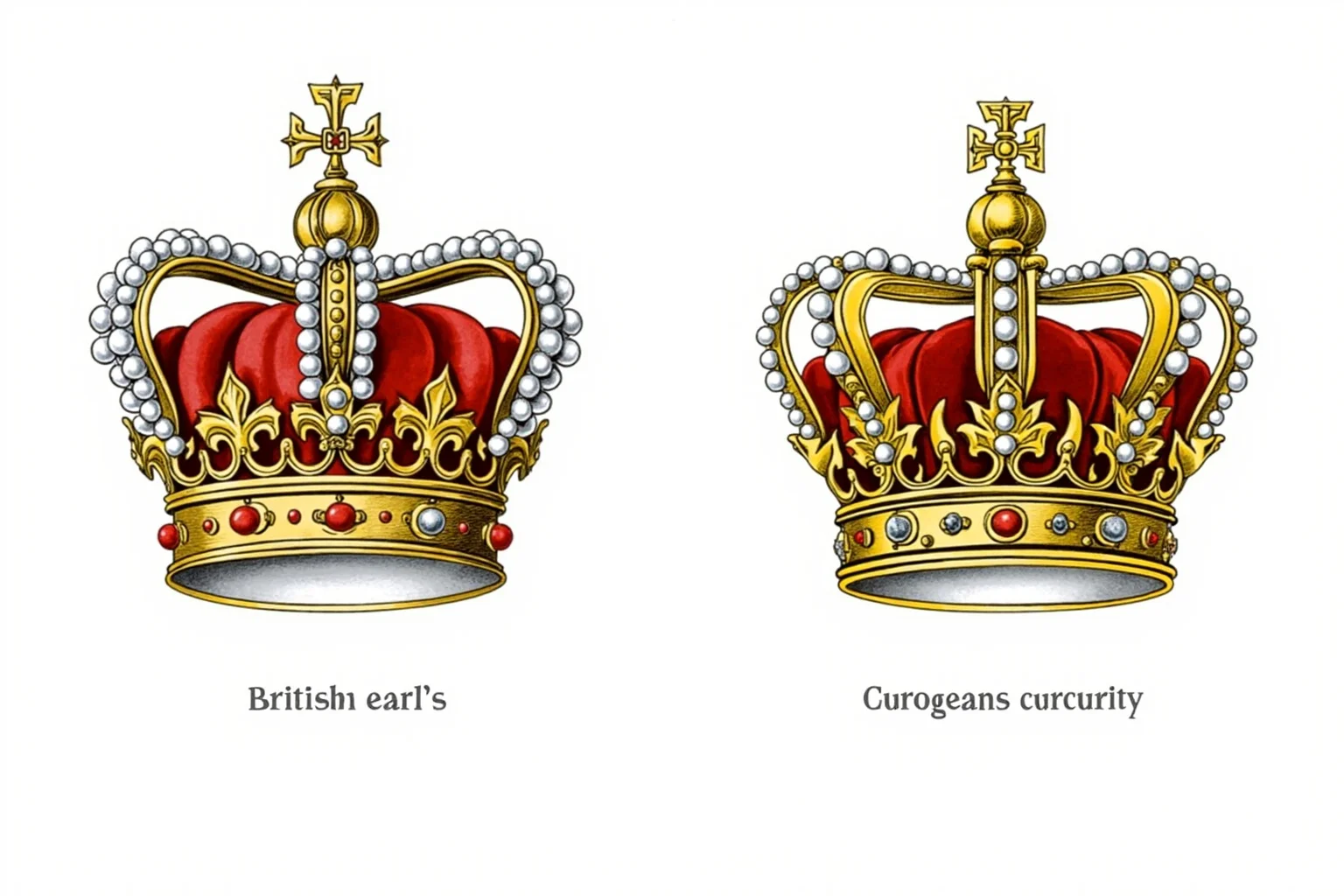 John Montagu, the Earl of Sandwich Who Popularized Our Favorite Lunch Food 17 Illustration contrasting a British earl's coronet and a European count's coronet side by side, heraldry style
