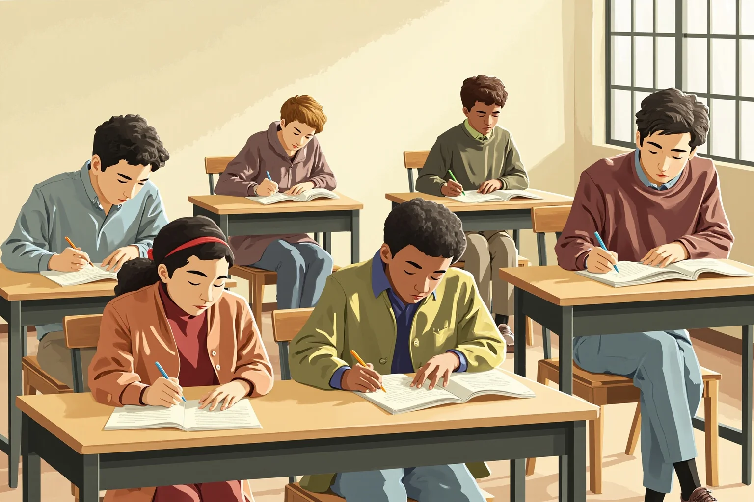 Unsung Heroes History Doesn't Talk About Enough 9 Illustration of a civil rights era classroom with adult students practicing reading and writing at simple wooden desks