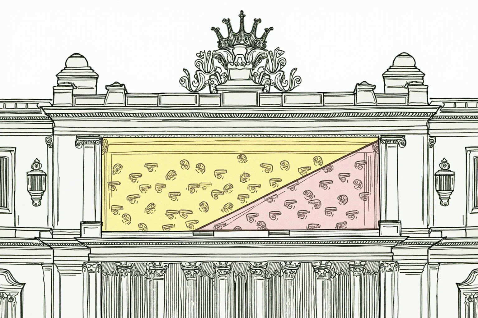 The Louvre Is No Stranger to Losing Millions: Inside the Museum's Biggest Heists 20 Illustration of a grand museum facade with security camera icons overlaid, symbolizing surveillance gaps