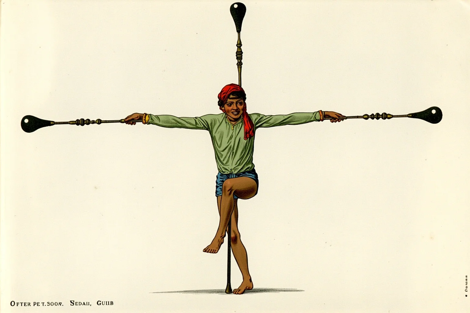 23 Olympic Sports That Don't Exist Anymore (And Why They Vanished) 6 Illustration of a gymnast swinging weighted Indian clubs in a rhythmic display, early 1900s style